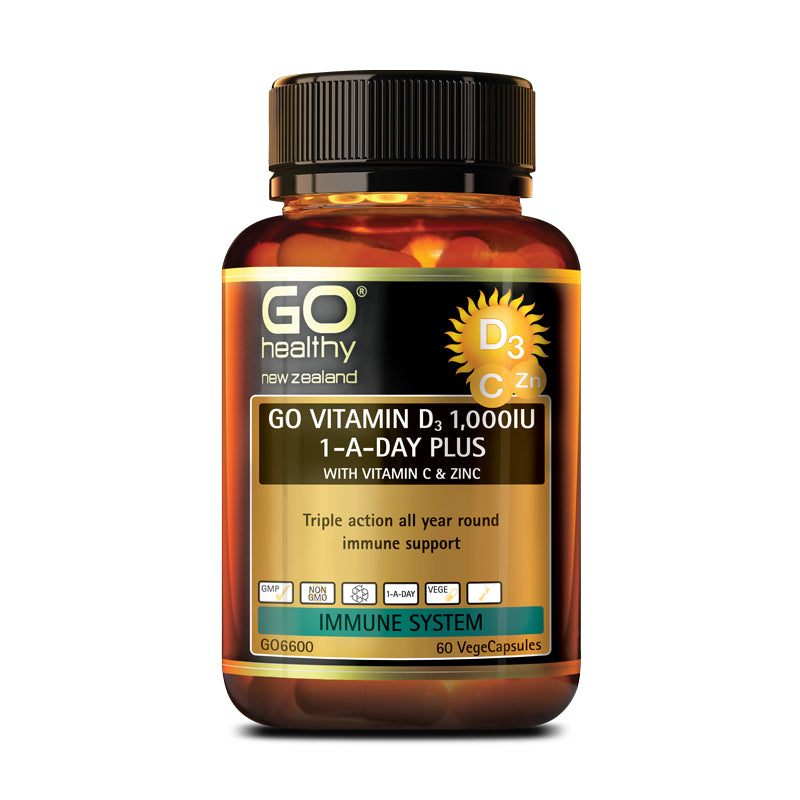 GO Healthy VITAMIN D3 1000IU +VC&zinc 60 Capsules