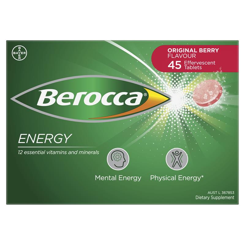 Berocca Energy Original Berry 45 Effervescent Tablets