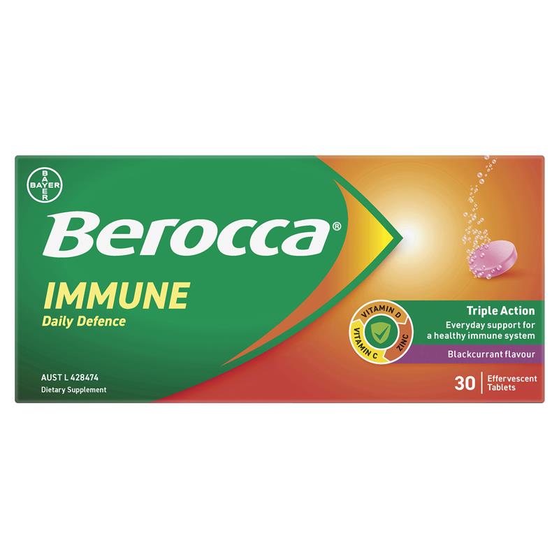 Berocca Immune Daily Defence Blackcurrant - 30 Effervescent Tablets