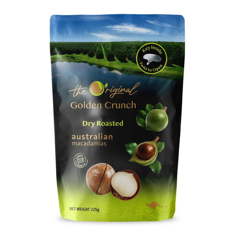 Golden Crunch Macadamias Dry Roasted 225G