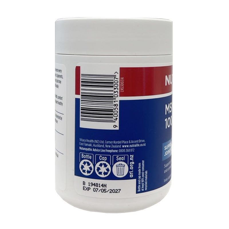 MSM 1,000mg - Daily Mobility Support (120 Capsules)