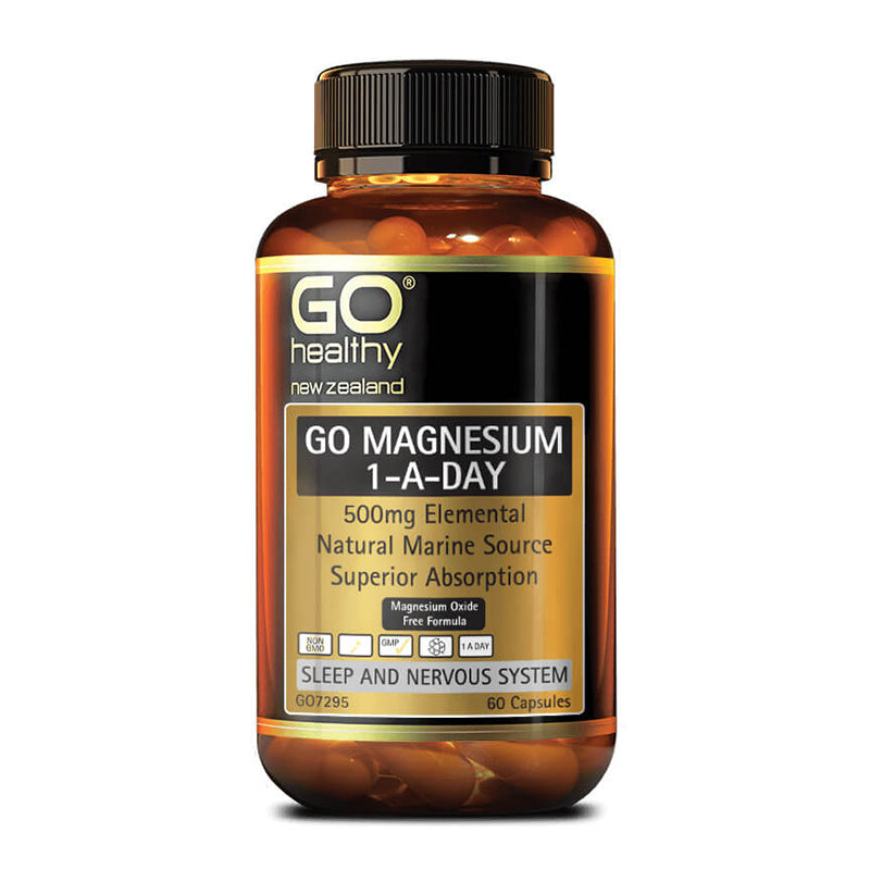 GO Healthy Magnesium 1-A-Day 500mg 60 VegeCapsules