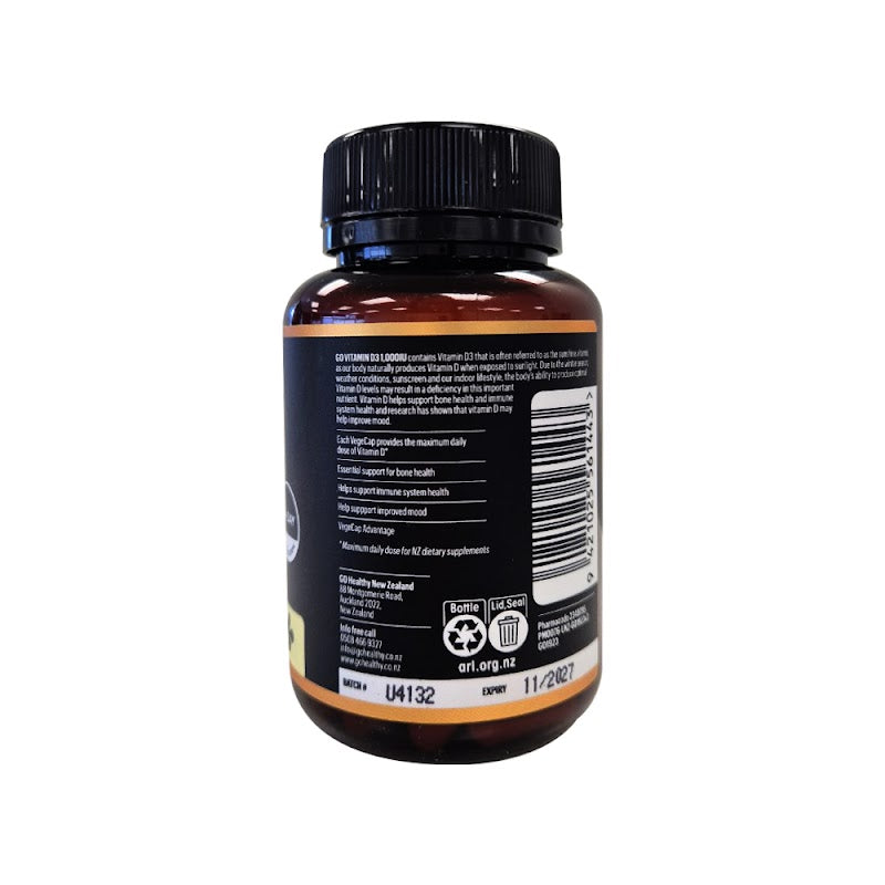 Vitamin D3 1,000IU 90 VegeCapsules