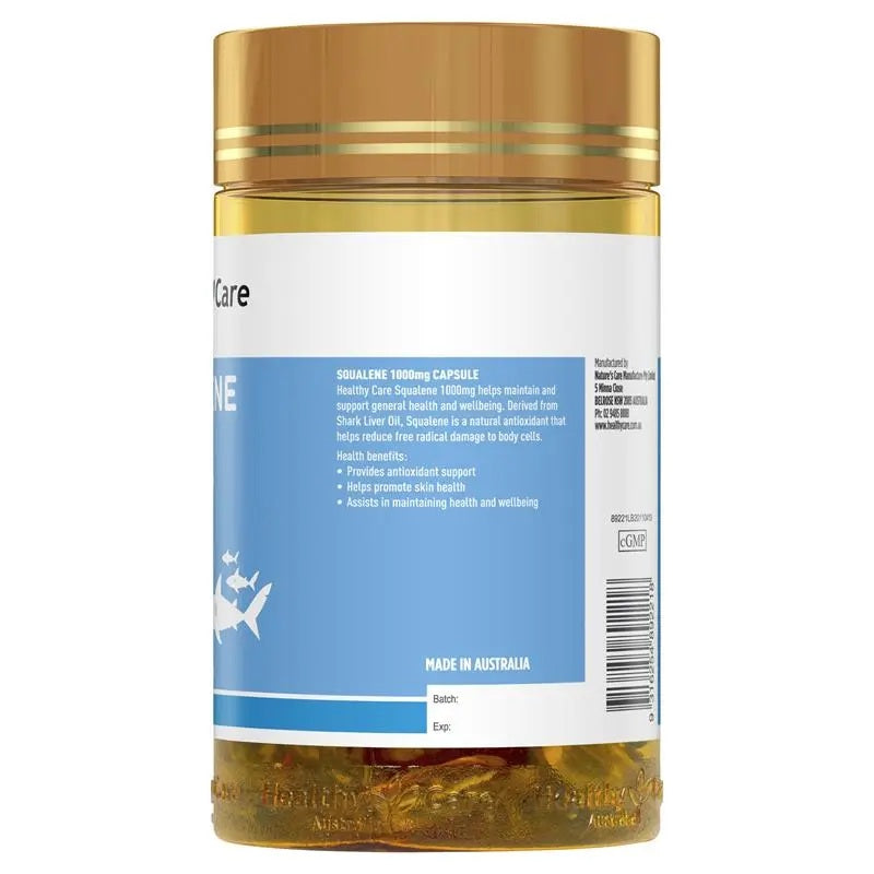 Healthy Care Squalene 1000mg (200 Capsules) - Daily Wellness Support