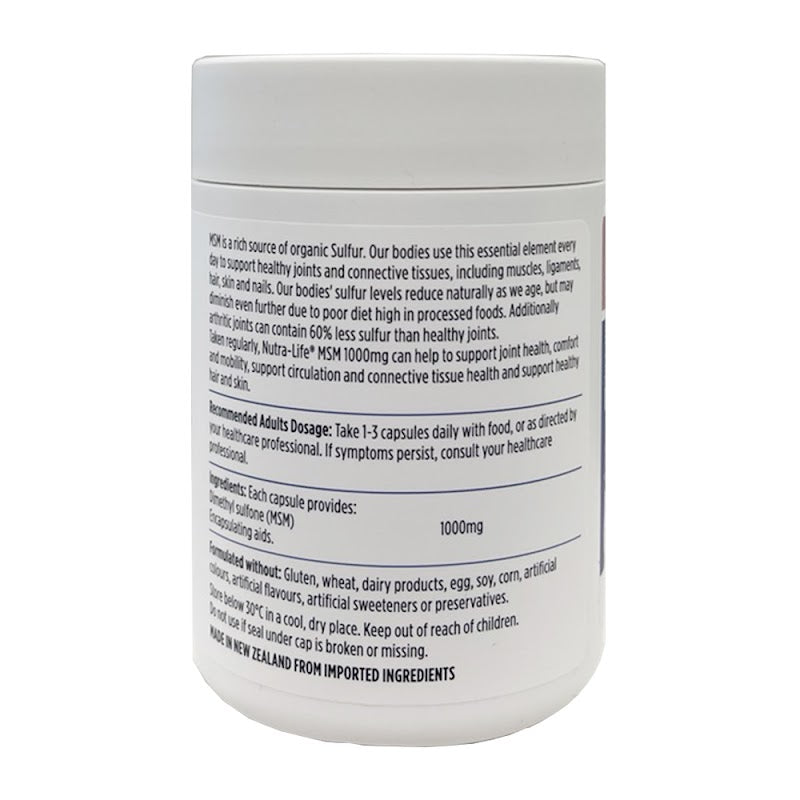 MSM 1,000mg - Daily Mobility Support (120 Capsules)
