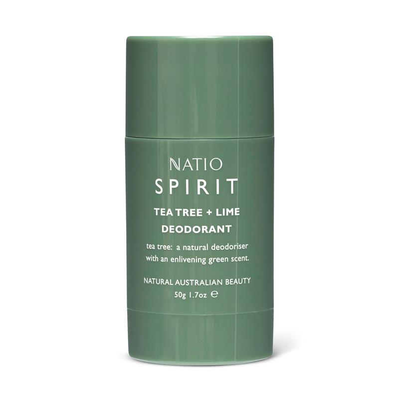 ナティオ NATIO スピリット ティーツリー＆ライム デオドラント 50g ボタニカル アロマ エチケット においケア コスメ ボディケア