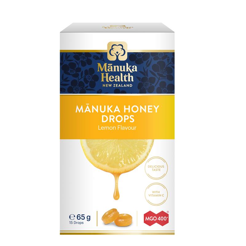 Manuka Health Manuka Honey Lozenge Drops Lemon 15 Pack 65g