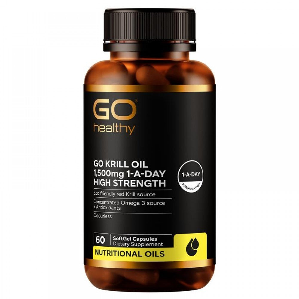 GO Krill Oil 1500mg 60 Capsules - Daily Wellness Support