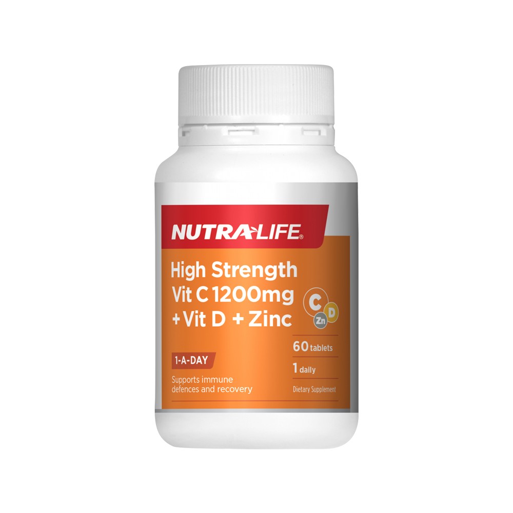 High Strength Vitamin C 1200mg with D & Zinc (60 Tablets)